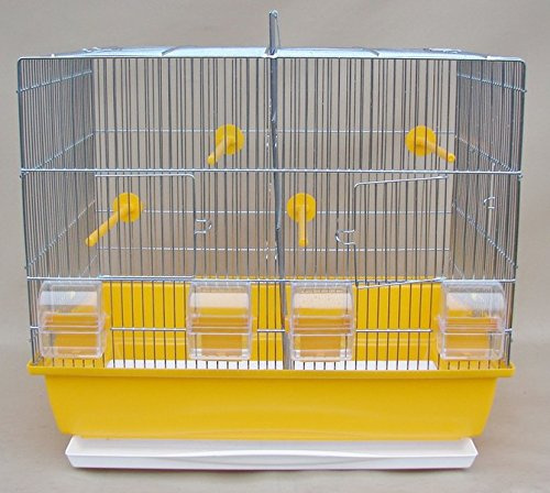 Vogelkäfig,Wellensittichkäfig,Exotenkäfig Vogelbauer Wellensittich Kanarien Vogelhaus Käfig Messi gelbe Schale Aufzuchtkäfig, Teilbarer-Käfig neu mit Schub