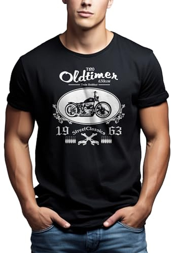 MAKAYA Custom Bobber - Maglietta Nera Uomo Bonneville Moto