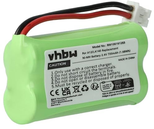 vhbw NiMH batteria 700mAh (2.4V) compatibile con telefono cordless Siemens Gigaset A24, A240, A240 Duo sostituisce V30145-K1310-X359, V30145-K1310-X383.