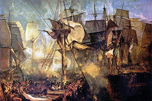 1art1 Joseph William Turner Poster Die Schlacht Bei Trafalgar Kunstdruck Bild 120x80 cm