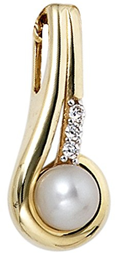 Jobo Damen-Anhänger aus 8 Karat 333 Gold mit Perle und Zirkonia