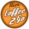 Aufkleber Coffee to Go/Kaffee 2 go 20 cm rund