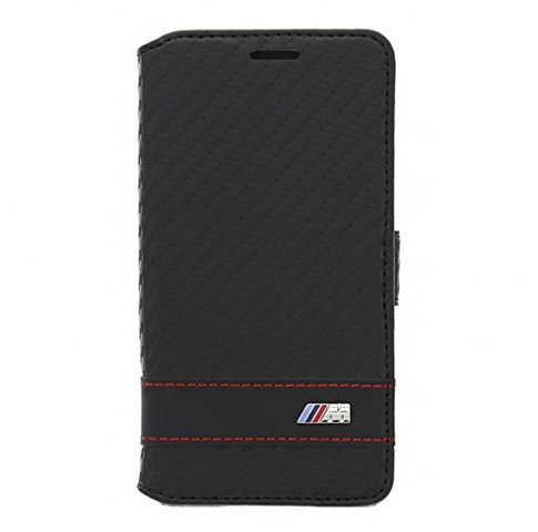 Original BMW Collection M Carbon Effect Book Case für Samsung Galaxy G850F Alpha G850 Handytasche Buchtasche Fliptasche M Power Farbe Schwarz Color Black Nera Noir