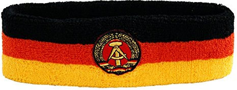 Stirnband Motiv Fahne/Flagge Deutschland DDR + gratis Aufkleber, Flaggenfritze®