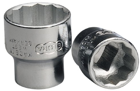 Draper 25937 Elora Bi-Hexagon Socket, 3/8 Square Drive, 17mm, Blue