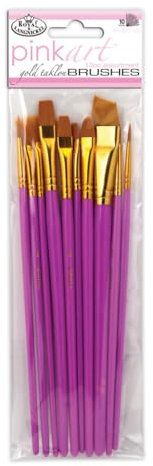 Royal & Langnickel Pink Art Golden Taklon Brush Set (Pack of 10)