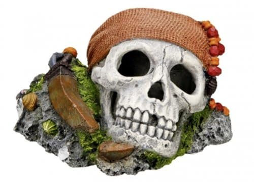 Nobby Aqua Ornaments Totenkopf mit Pflanzen, 19,5 x 16 x 14 cm, 1 Stück