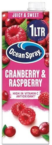 Ocean Spray Cranberry & Raspberry Juice Drink - 1L - Sugar & Natural Sweetener Fruit Juice - No Artificial Colours, Flavours or Sweeteners