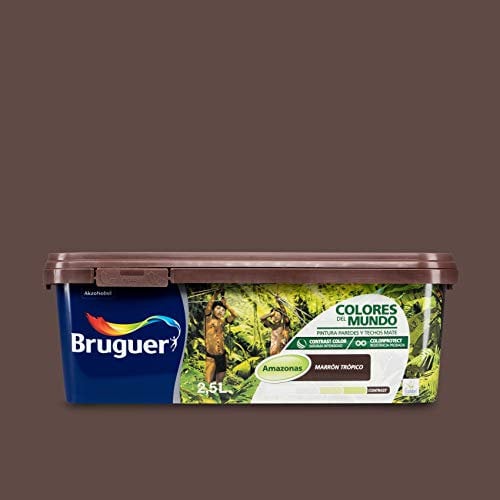 Bruguer Colores del Mundo Pintura para paredes monocapa Amazonas Marrón Trópico 2,5 L