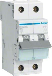 Hager MBN220 MBN220 Disjoncteur 2 pôles 20 A 400 V