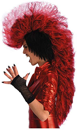 Horror-Shop Punk Devil Perücke schwarz rot
