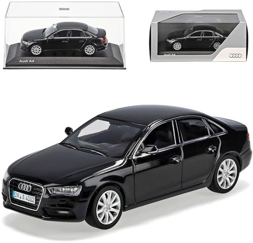 NEW A*u*d*i A4 B8 Facelift Ab 2011 Limousine Phantom Schwarz Ab 2007 1/43 Minichamps Modell Auto mit individiuellem Wunschkennzeichen