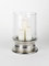 Lambert Makani Windlicht m/Glas groß H 44,5 cm, D 32,5 cm Metallaccesoires, Kristall, Silber, One Size