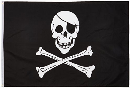 qualità Standard Bandiere Pirata Regular Poliestere Bandiera, Tessuto, 4 by 6'