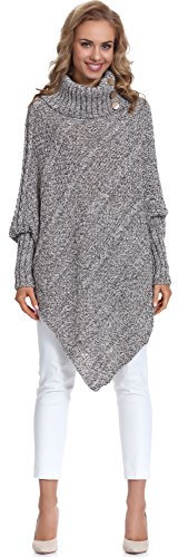 Merry Style Poncho Vêtement Femme C46l4 (Beige/Melange, One Size)