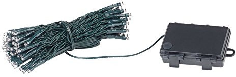 Lunartec Lichterkette kabellos: LED-Lichterkette mit 100 LEDs, Timer, Batterie, warmweiß, 10 m, IP44 (Weihnachtsbeleuchtung mit Timer, batteriebetrieben, Weihnachtsbaumbeleuchtung)