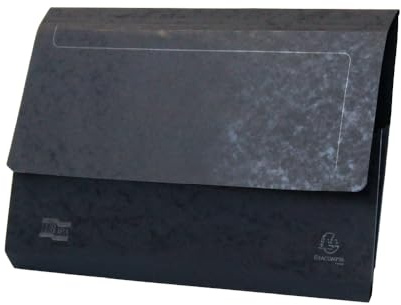 Exacompta Europa Document Wallets, 265gsm, Foolscap - Black, Pack of 25