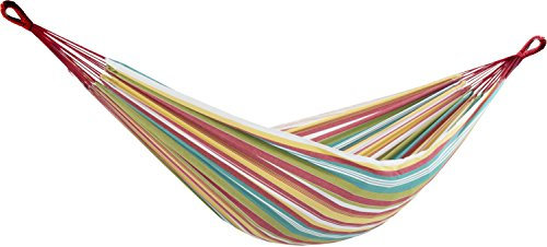 Vivere BRAZ226 Hängematte Doppel, Baumwolle, Salsa, mehrfarbig, 240 x 160 cm
