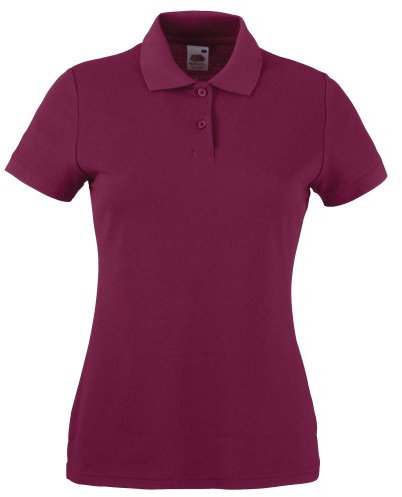 Fruit of the Loom Lady FIT Pique Polo Shirt - (S-XXL) 9 Colours Wine