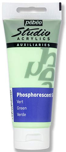 Pébéo - Gel acrilico da 100 ml in gel acrilico da 100 ml - Acrilico Binder Pitture fosforescenti autoluminescenti - Gel fosforescente Pébéo Acrilico - Verde 100ml
