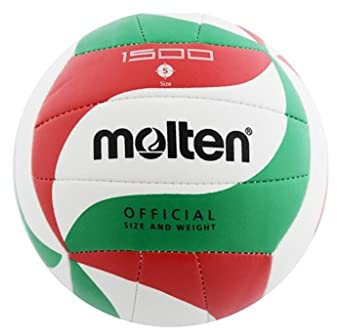 molten Volleyball V5m1500 Ball, Weiß/Grün/Rot, 5