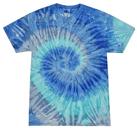 100% Cotton Colorful Tie Dye Vibrant Shirt, Blue Jerry, XL
