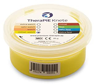 AFH Therapie Knete® | 85 g | Therapie Knetmasse | 8 Verschiedene Stärken (gelb: mittel weich) | Therapieknete
