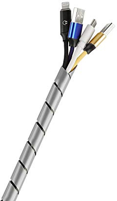 TPFNet Spiralförmiger Kabelschlauch 12-75 MM Durchmesser, Silber, 10 M