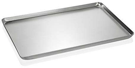 WAS 455 480 Aluminium Backblech/Ausstellblech, Gebeizt, Rand Umgelegt, Nahtlos Gezogen, 48cm Länge, 32cm Breite, 2cm Höhe