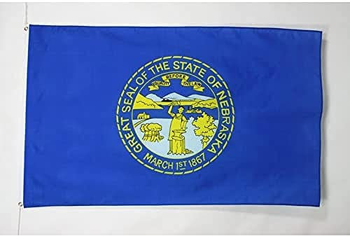 AZ FLAG - Flagge Nebraska - 150x90 cm - Bundesstaat Nebraska Fahne 100% Polyester mit Messing-Ösen - 110g