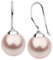 Nenalina Ohrringe Silber 925 Damen Ohrhänger mit Glas Perlen 12 mm Rosa
