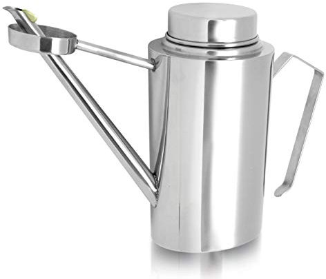 Olipac Burette pour huile d’olive avec poignée et verseur Acier inoxydable 500 ml