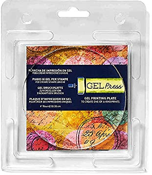 Gel Press Monoprinting Print Plate - 4” Circle (10.2 cm) Gel Plate - Printmaking Supplies - Reusable Gel Printing Plates for Press Art for Card Making, Scrapbooking, Journaling, Arts & Crafts