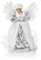 Silver & White 30cm Christmas Tree Top Fairy Angel House Decoration Ornament by Premier