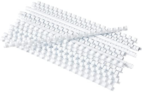 Fellowes 10mm A4 Binding Combs for Comb Binding Machine - 21 Ring, 41-55 Sheet Binding Capacity - Pack of 25 - White