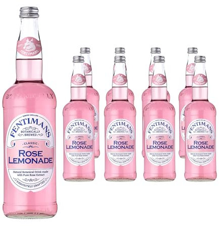 Fentimans Rose Lemonade - Botanically Brewed Lemonade made with Lemon Juice - Exquisitely Crafted & Refreshing Soft Drinks - Gluten-Free and Vegan Friendly Soft Drinks - 6 x 750ml Bottles