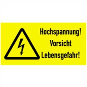 Schild Hochspannung! Vorsicht Lebensgefahr! 20x30cm PVC