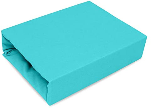 Best for Kids Spannbettlaken Spannbetttuch 100% Baumwolle Jersey in 22 Farben und 9 Größen (90x200, Türkis)