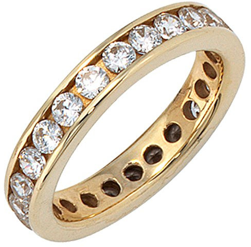 Jobo Damen-Ring aus 8 Karat 333 Gold mit Zirkonia rundum Größe 58