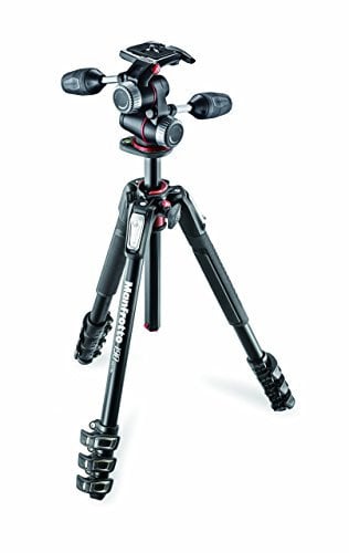 Manfrotto MK190XPRO4-3W Treppiede con Testa 3 Vie, 4 Sezioni in Alluminio, Nero