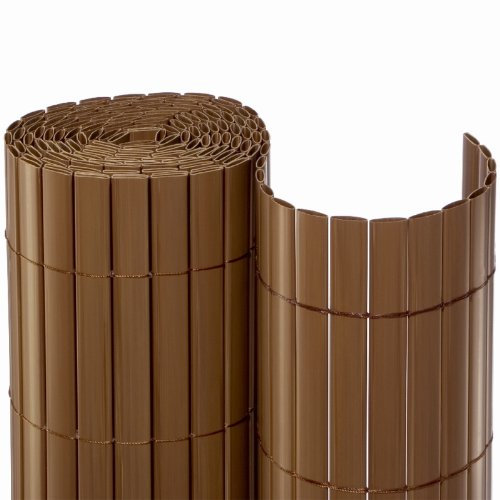 NOOR Sichtschutzmatte PVC 0,9 x 3m Braun I Wasserdichter Sichtschutz aus Kunststoff für Gärten I UV-beständige Zaunmatte für Tennisplätze und Balkone