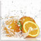 ARTLAND Wanddeko Glasbilder Wandbild Glas Bild einteilig Quadratisch Früchte im Wasser Obst Orange Frucht Cocktails Bar Modern T5UI