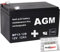 kraftmax 2X AGM 12V / 12Ah Blei-Akku - MP12-12B [ Faston 6,3 ] VDs geprüft - inkl. 2X Original Anschluß-Adapter