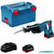 Bosch Professional Säbelsäge GSA 18V-LI (inkl. 2x GBA 18V 5.0Ah, GAL 1880 CV, 1x Säbelsägeblatt S 123xF, Progressor for Metal,1x Säbelsägeblatt S 2345 X, Einlage, L-BOXX)