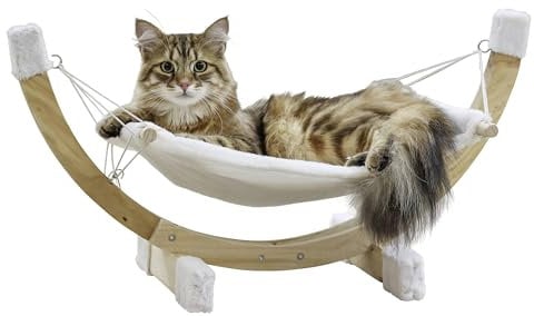 Kerbl Hängematte Siesta (Farbe weiß, L x B x H 73 x 36 x 34, Katzenkissen, für kleine bis mittelgroße Katzen) 82591