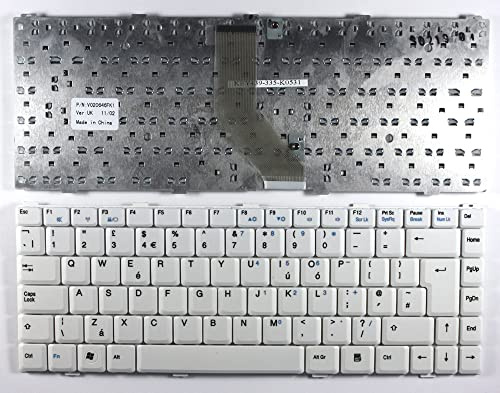 Advent 9915W, Sony AEPL5E00120, Sony V020646FK1 White UK Replacement Laptop Keyboard