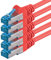0,5m - rosso - 5 pezzi - Rete Cavi Cat6a | S-FTP | CAT 6a | doppia schermatura - certificato GHMT | PIMF | 500MHz | 10000 Mbit/s