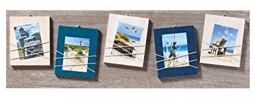 walther design Bilderrahmen blau 5X 8x11 cm Holz-Galerie mit Kordel als Fotohalterung, La Casa YO581L