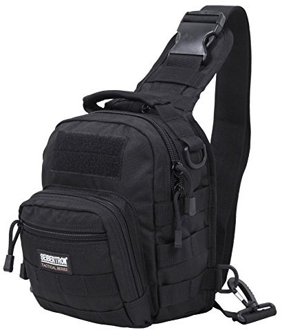Seibertron Außen Taktischer Water Resistant Rucksack, Schleuder Tasche Chest Pack Assault Pack Zweck Umhängetasche, Militärsport-Satz-Schulter-Rucksack Sling Pack Brusttasche schwarz