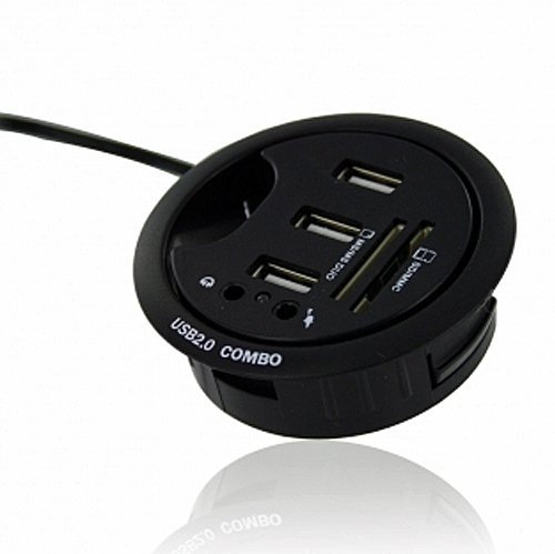 eKit Mdhek Multi Hub de Bureau avec 3 ports USB/ports Audio/Lecteurs de carte